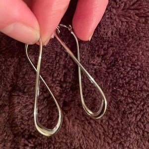 14kt solid white Italian gold infinity earrings